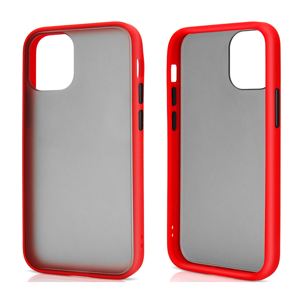 Slim MATTE Hybrid Bumper Case for iPhone 12 / iPhone 12 Pro 6.1 inch (Red)